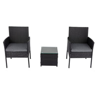 Thumbnail for 3PC Outdoor Table and Chairs Set-Black - Bring To Door 