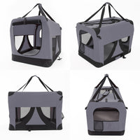 Thumbnail for Portable Soft Dog Cage Crate Carrier XXXL GREY