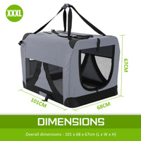 Thumbnail for Portable Soft Dog Cage Crate Carrier XXXL GREY