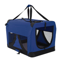 Thumbnail for Portable Soft Dog Cage Crate Carrier XL BLUE