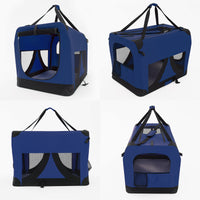 Thumbnail for Portable Soft Dog Cage Crate Carrier XL BLUE