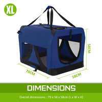 Thumbnail for Portable Soft Dog Cage Crate Carrier XL BLUE