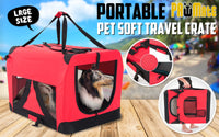 Thumbnail for Portable Soft Dog Cage Crate Carrier XL RED