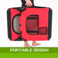 Thumbnail for Portable Soft Dog Cage Crate Carrier XL RED