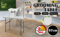 Thumbnail for Pet Grooming Salon Table Foldable 97cm Dog Cat WHITE