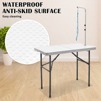 Thumbnail for Pet Grooming Salon Table Foldable 97cm Dog Cat WHITE