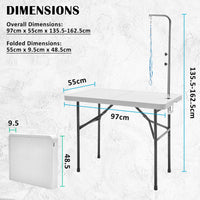 Thumbnail for Pet Grooming Salon Table Foldable 97cm Dog Cat WHITE