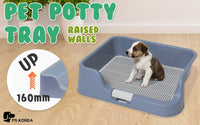 Thumbnail for Dog Pet Potty Tray Training Toilet Raised Walls T1 BLUE