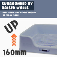 Thumbnail for Dog Pet Potty Tray Training Toilet Raised Walls T1 BLUE