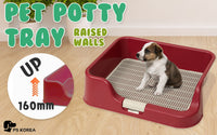 Thumbnail for Dog Pet Potty Tray Training Toilet Raised Walls T1 WINE