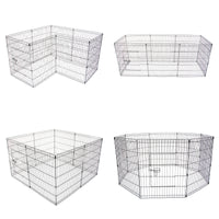 Thumbnail for Pet Playpen Foldable Dog Cage 8 Panel 24in with Cover