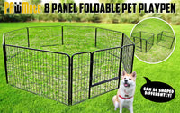 Thumbnail for Pet Playpen Heavy Duty Foldable Dog Cage 8 Panel 31in