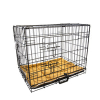 Thumbnail for Wire Dog Cage Foldable Crate Kennel 30in with Tray + Cushion Mat Combo