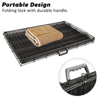 Thumbnail for Wire Dog Cage Foldable Crate Kennel 48in with Tray + Cushion Mat Combo