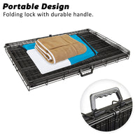 Thumbnail for Wire Dog Cage Crate 30in with Tray + Cushion Mat + BLUE Cover Combo