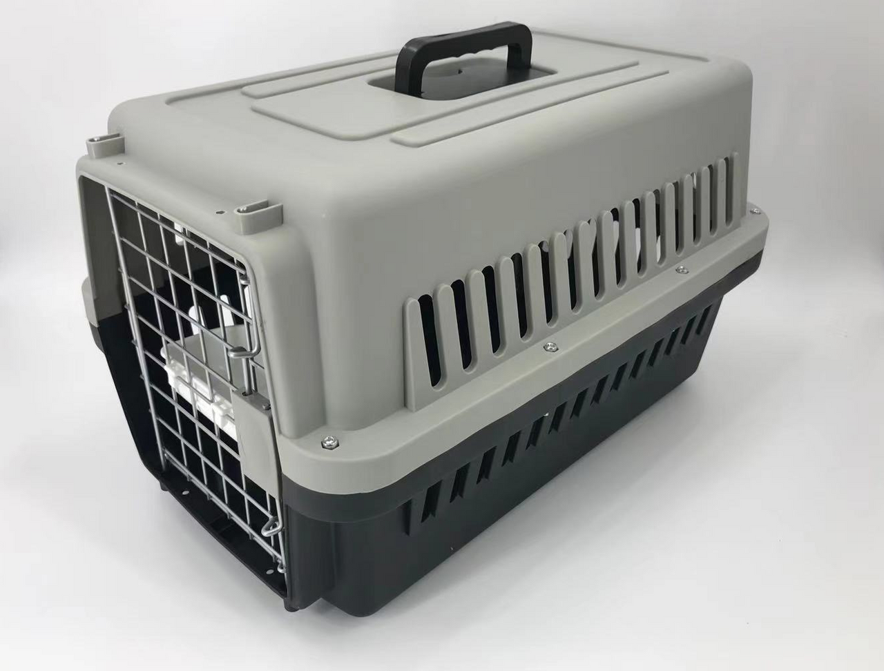 YES4PETS Medium Dog Cat Crate Pet Carrier Airline Cage With Bowl & Tray-Black