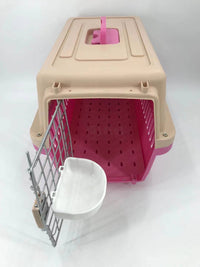 Thumbnail for YES4PETS Medium Dog Cat Crate Pet Carrier Airline Cage With Bowl & Tray-Pink