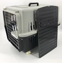 Thumbnail for YES4PETS Large Dog Cat Crate Pet Carrier Rabbit Airline Cage With Tray, Bowl & Wheel Black