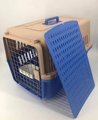 Thumbnail for YES4PETS Large Dog Cat Crate Pet Carrier Rabbit Airline Cage With Tray And Bowl Blue