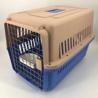 Thumbnail for YES4PETS Large Dog Cat Crate Pet Carrier Rabbit Airline Cage With Tray And Bowl Blue