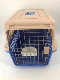 Thumbnail for YES4PETS Large Dog Cat Crate Pet Carrier Rabbit Airline Cage With Tray And Bowl Blue