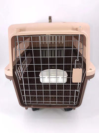 Thumbnail for YES4PETS Brown Large Dog Puppy Cat Crate Pet Carrier Cage With Tray, Bowl & Wheel