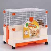 Thumbnail for YES4PETS Small Orange Pet Rabbit Cage Guinea Pig Crate Kennel With Potty Tray And Wheel