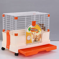 Thumbnail for YES4PETS Small Orange Pet Rabbit Cage Guinea Pig Crate Kennel With Potty Tray And Wheel