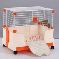 Thumbnail for YES4PETS Small Orange Pet Rabbit Cage Guinea Pig Crate Kennel With Potty Tray And Wheel