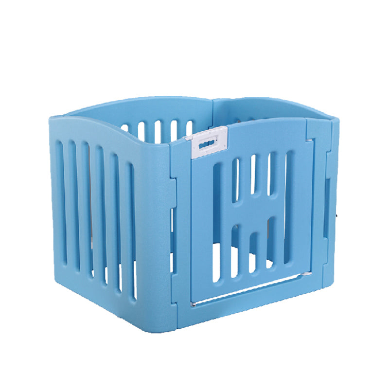 YES4PETS 4 Panel Plastic Pet Pen Pet Foldable Fence Dog Fence Enclosure With Gate Blue