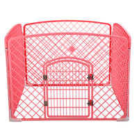 Thumbnail for YES4PETS 4 Panel Plastic Pet Pen Pet Foldable Fence Dog Fence Enclosure With Gate Pink- M