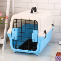 Thumbnail for YES4PETS Portable Plastic Dog Cat Pet Pets Carrier Travel Cage With Tray-Blue