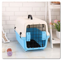 Thumbnail for YES4PETS Portable Plastic Dog Cat Pet Pets Carrier Travel Cage With Tray-Blue