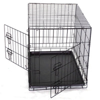 Thumbnail for YES4PETS 48' Collapsible Metal Pet Dog Crate Cat Rabbit Cage With Mat