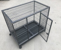 Thumbnail for YES4PETS Medium Pet Dog Cat Cage Metal Rabbit Crate Carrier Kennel Wheel & Tray