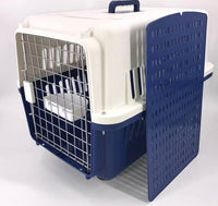 Thumbnail for YES4PETS Navy XXXL Dog Puppy Cat Crate Pet Carrier Cage W Tray, Bowl & Removable Wheels