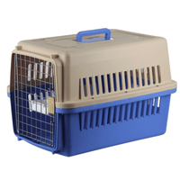 Thumbnail for YES4PETS New Medium Dog Cat Rabbit Crate Pet Carrier Cage With Bowl & Tray Blue