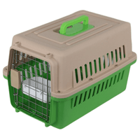 Thumbnail for YES4PETS New Medium Dog Cat Rabbit Crate Pet Airline Carrier Cage With Bowl & Tray Green