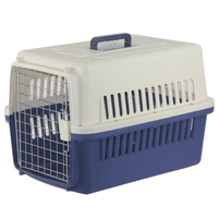 Thumbnail for YES4PETS New Medium Dog Cat Rabbit Crate Pet Airline Carrier Cage With Bowl & Tray Dark Blue