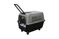 Thumbnail for YES4PETS Large Plastic Kennels Pet Carrier Dog Cat Cage Crate With Handle and Wheel Black