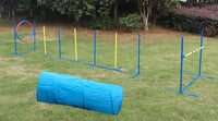 Thumbnail for YES4PETS Portable Dog Puppy Training Practice Weave Poles Agility Post Exercise Tunnel Jump Tyre Set