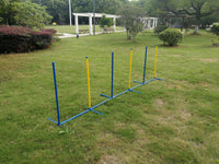 Thumbnail for YES4PETS Portable Dog Puppy Training Practice Weave Poles Agility Post Set