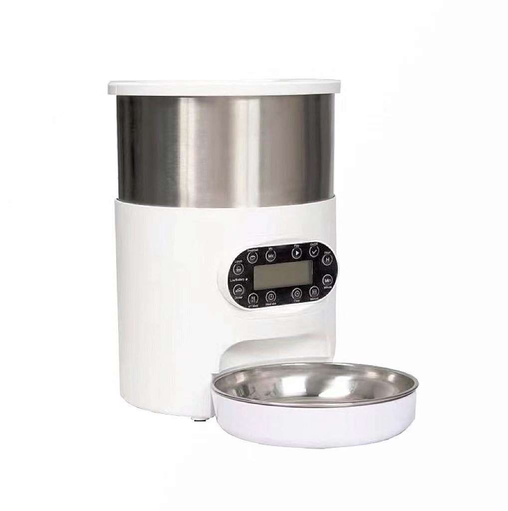 YES4PETS Electric Automatic Pet Dog Cat Rabbit Feeder Stainless Steel 4.5L Dispenser