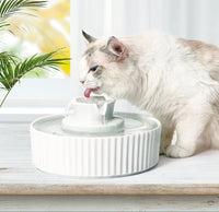 Thumbnail for YES4PETS Ceramic Electric Pet Water Fountain Dog Cat Water Feeder Bowl Dispenser