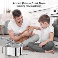 Thumbnail for YES4PETS 3.2L Automatic Electric Pet Water Fountain Dog Cat Stainless Steel Feeder Bowl Dispenser