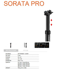 Thumbnail for Satori Sorata Pro MTB Mountain Bike Adjustable Seatpost Internal Cable 30.9 Diameter 125mm Travel