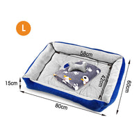 Thumbnail for Vaka Navy Dog Bed Pet Cat Calming Floor Mat Sleeping Cave Washable Extra Large 29701