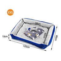 Thumbnail for Vaka Navy Dog Bed Pet Cat Calming Floor Mat Sleeping Cave Washable Extra Large 29703