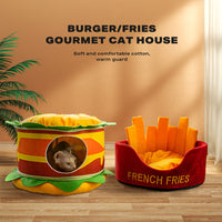 Thumbnail for Washable Hamburger Pet Cat Dogs Bed