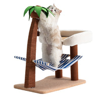 Thumbnail for Wood coconut tree hammock cat bed dog bed cat scratching post toy pet nest